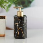 Ceramic Soap Dispenser with Gold Accents – 300ml Luxury Pump