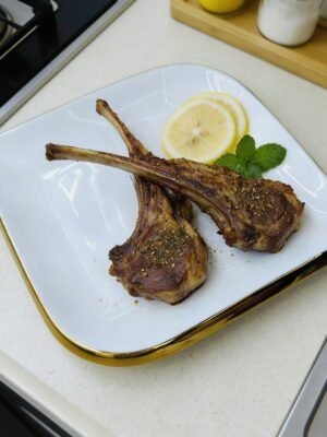 Ceramic Gold Rim Plates & Bowls – Elegant White Dining Set