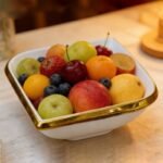 Ceramic Gold Rim Plates & Bowls – Elegant White Dining Set