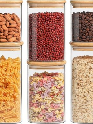 TK Borosilicate Glass Square Food Canister – Airtight Storage Jar