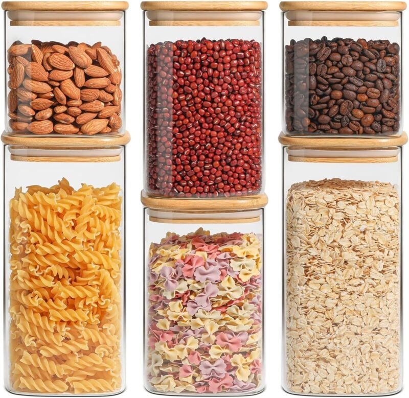 TK Borosilicate Glass Square Food Canister – Airtight Storage Jar