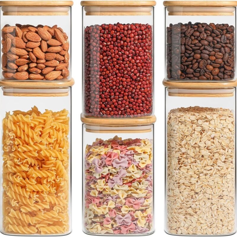 TK Borosilicate Glass Square Food Canister – Airtight Storage Jar