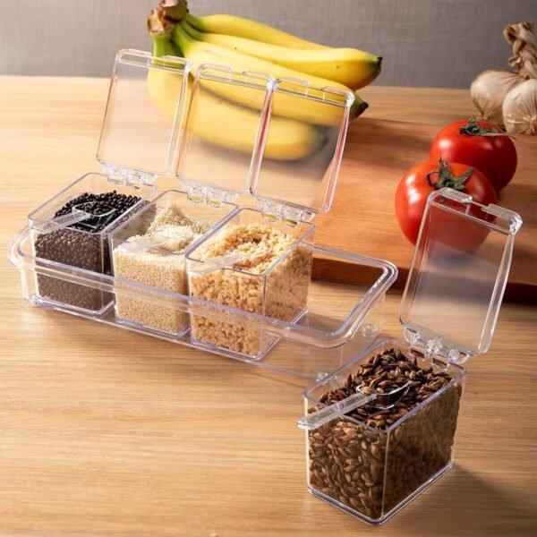 Crystal Clear Spice Box – Multi-Compartment Kitchen Organizer