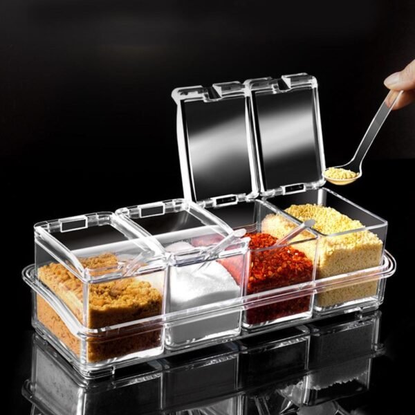 Crystal Clear Spice Box – Multi-Compartment Kitchen Organizer