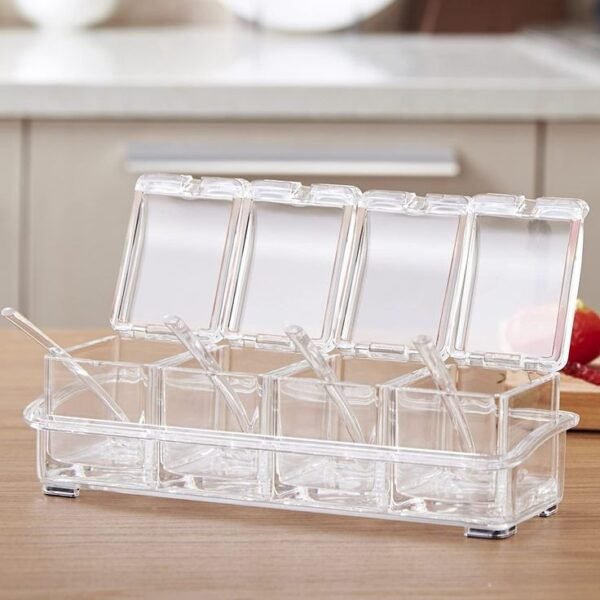 Crystal Clear Spice Box – Multi-Compartment Kitchen Organizer