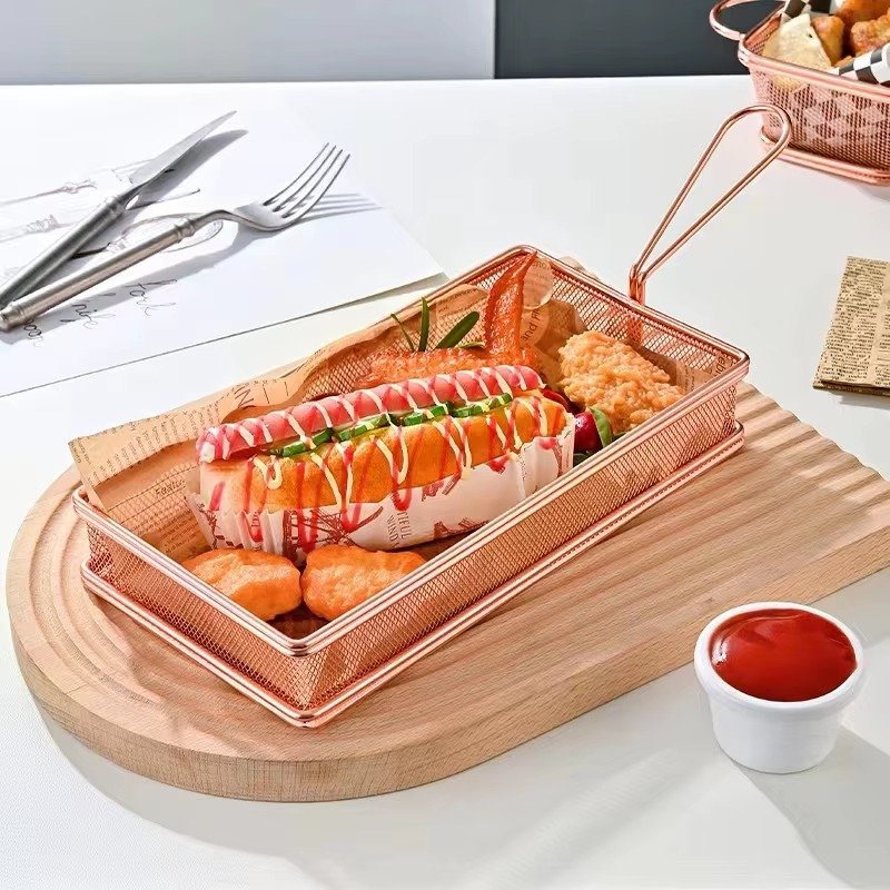 Stainless Steel Rectangular Frying Basket