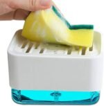 Soap Dispensing Sponge Holder – Kitchen Sink Soap Pump Organizer