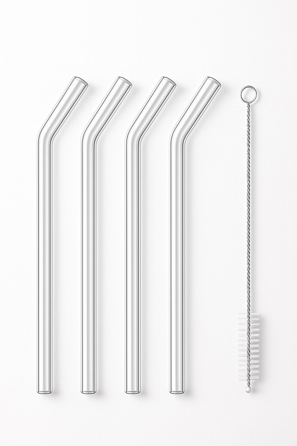 TK Borosilicate Glass Straw Set – Reusable Drinking Straws (4 Pack)