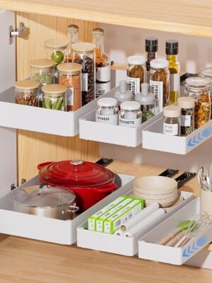 TK 3-Piece Retractable Kitchen Organizer – Drawer Storage