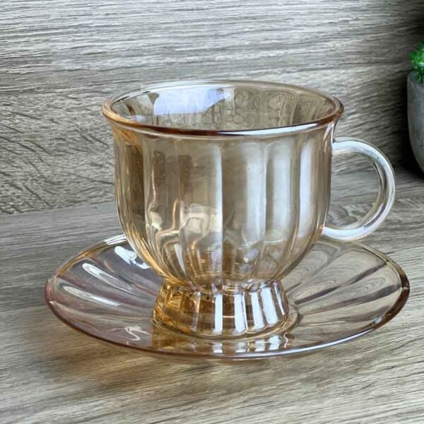 12-Piece Glass Tea Cup and Saucer Set – Clear Glass Drinkware