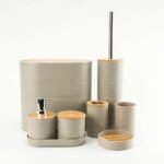 TK 6-Piece Bathroom Accessory Set with Bamboo Accents – Stylish & Functional