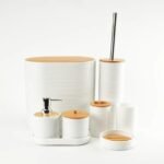 TK 6-Piece Bathroom Accessory Set with Bamboo Accents – Stylish & Functional