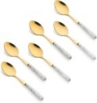 TK Gold Marble Pattern Stainless Steel Tableware – Elegant 6-Piece Cutlery Set