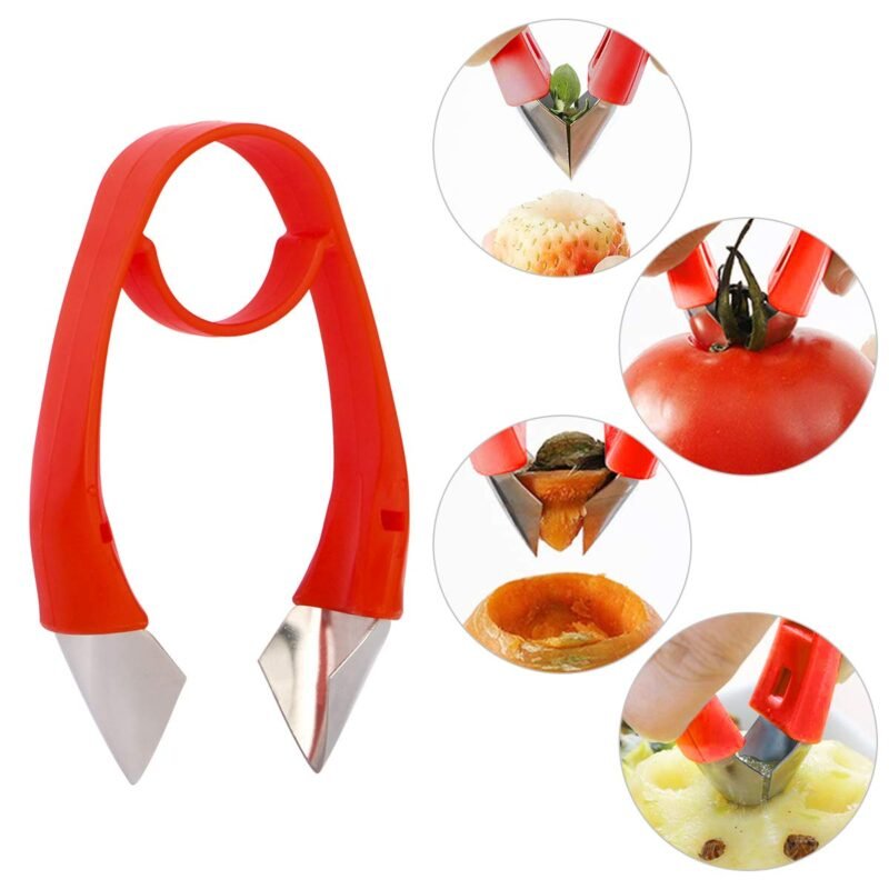 Handheld Strawberry & Tomato Huller – Easy Core Removal Tool