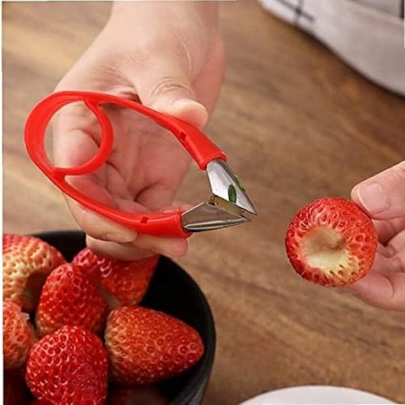 Handheld Strawberry & Tomato Huller – Easy Core Removal Tool