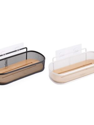 TK Oval Bathroom Rack with Bamboo Mesh Shelf
