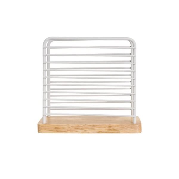TK Modern Minimalistic Napkin Holder – Wooden Base & Wire Frame