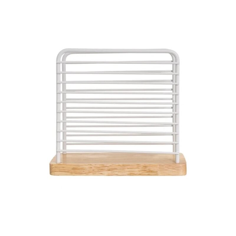 TK Modern Minimalistic Napkin Holder – Wooden Base & Wire Frame