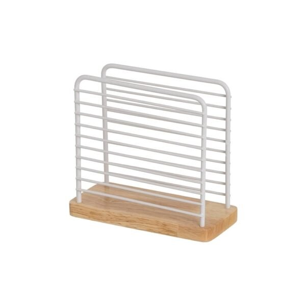 TK Modern Minimalistic Napkin Holder – Wooden Base & Wire Frame