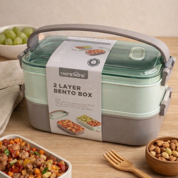 TK 2 Layer Portable Bento Lunch Box