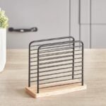 TK Modern Minimalistic Napkin Holder – Wooden Base & Wire Frame