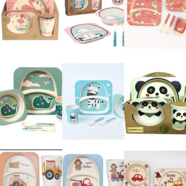 Bamboo Fiber Kids Dinner Set – Eco-Friendly & Durable
