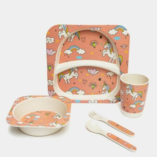 Bamboo Fiber Kids Dinner Set – Eco-Friendly & Durable