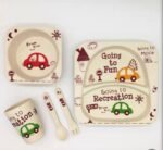 Bamboo Fiber Kids Dinner Set – Eco-Friendly & Durable