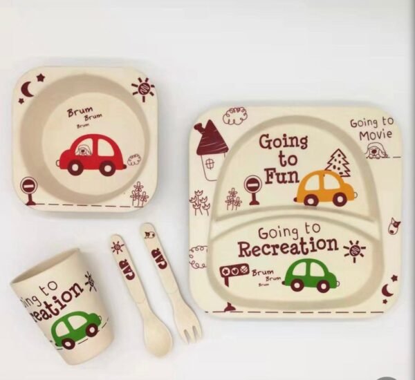 Bamboo Fiber Kids Dinner Set – Eco-Friendly & Durable