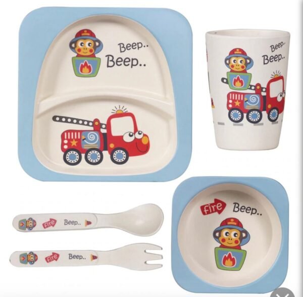 Bamboo Fiber Kids Dinner Set – Eco-Friendly & Durable