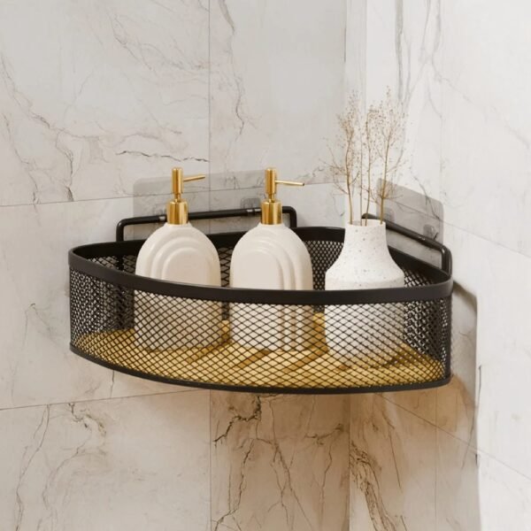 TK Wall-Mounted Mesh Shower Caddy – Adhesive Bathroom Organizer
