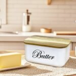 TK Butter Dish with Wooden Lid – Metal Butter Storage Container