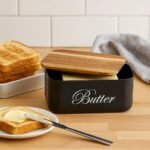 TK Butter Dish with Wooden Lid – Metal Butter Storage Container