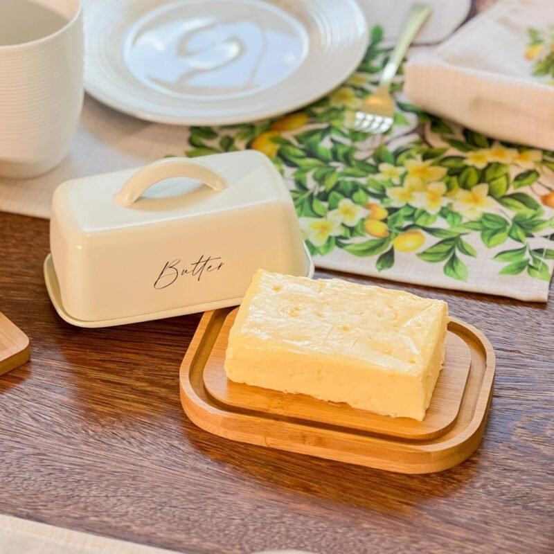 TK Metal Butter Dish with Bamboo Base