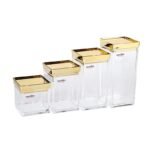 TK Acrylic Airtight Canister with Gold Lid – Stylish Kitchen Storage Container