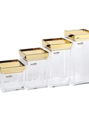 TK Acrylic Airtight Canister with Gold Lid – Stylish Kitchen Storage Container