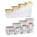 TK Acrylic Airtight Canister with Gold Lid – Stylish Kitchen Storage Container
