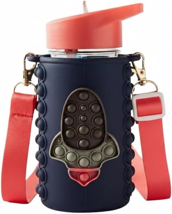 TK Kids Pop Fidget Water Bottle with Neck Strap