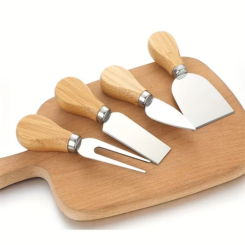 TK 4-Piece Cheese Knife Set with Bamboo Handles
