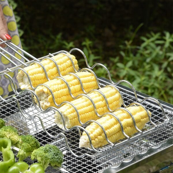 TK Corn BBQ Grill Rack – 4 Cob Braai Corn Roaster
