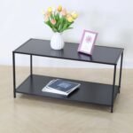 TK Minimalist 2 Tier Coffee Table with Metal Frame