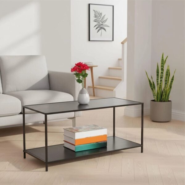 TK Minimalist 2 Tier Coffee Table with Metal Frame