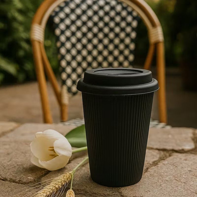 TK Ribbed Ceramic Coffee Mug