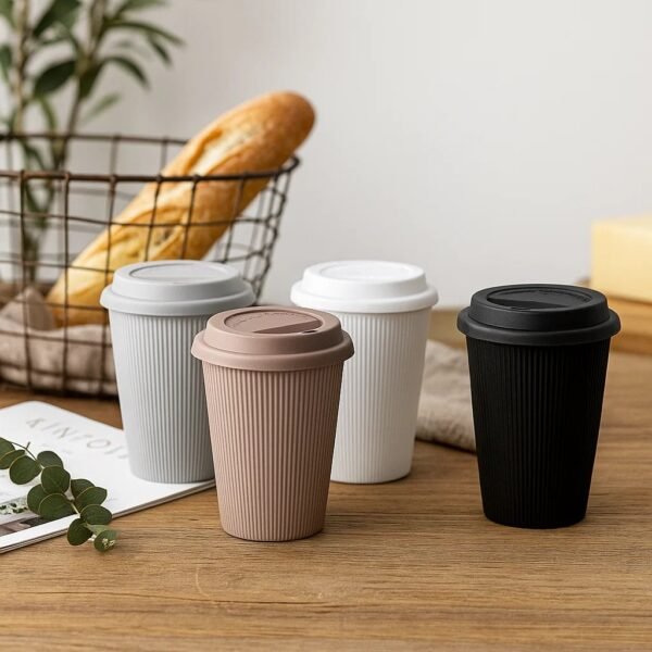 TK Ribbed Ceramic Coffee Mug