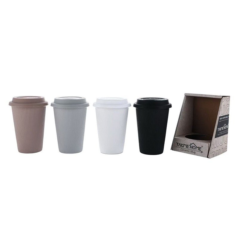 TK Ribbed Ceramic Coffee Mug