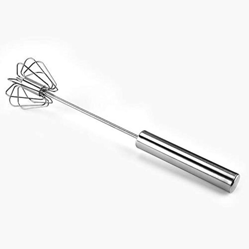 Stainless Steel Semi-Automatic Egg Whisk – Hand Push Rotary Whisk