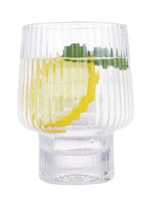 TK Set of 4 Ribbed Cocktail Glasses – Juice & Summer Drinks