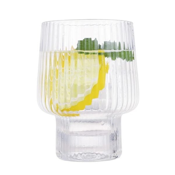 TK Set of 4 Ribbed Cocktail Glasses – Juice & Summer Drinks