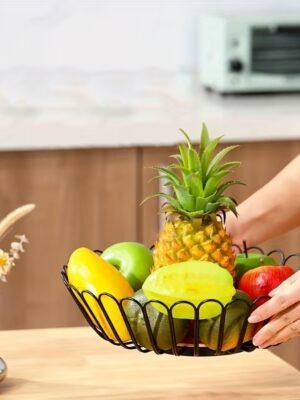 TK Metal Fruit Basket with Bamboo Center