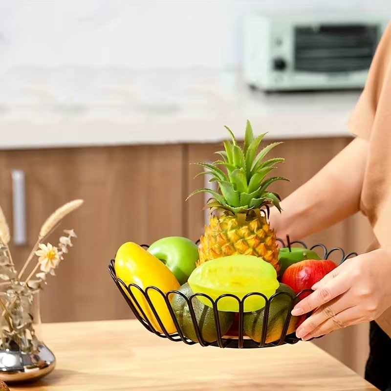 TK Metal Fruit Basket with Bamboo Center